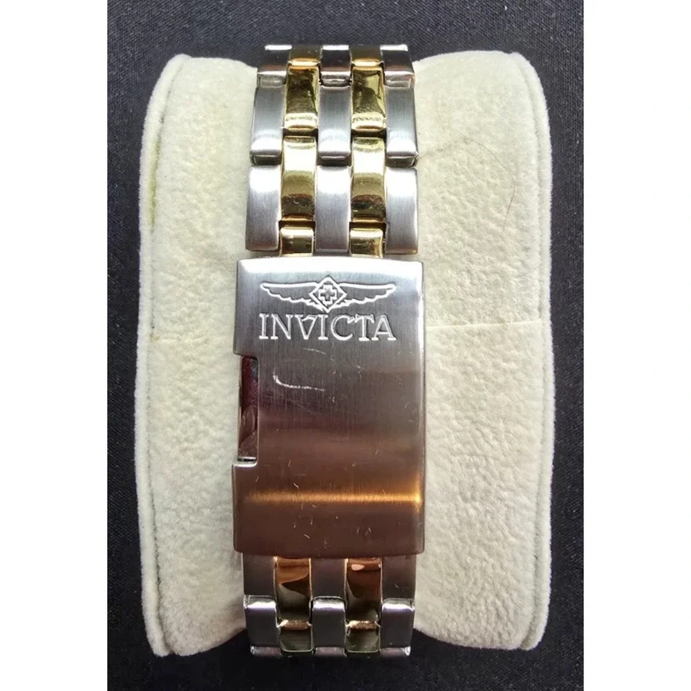 Invicta 5242 Men Specialty Two Tone Black Dial Swiss Watch 100M Water Resist